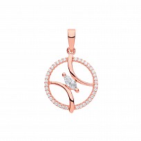 Rose Gold Plated CZ Fancy Circe Pendant
