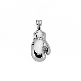 Silver Large Polished Boxing Glove Pendant