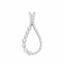 Silver CZ Fancy Pear Drop Pendant