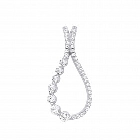Silver CZ Fancy Pear Drop Pendant