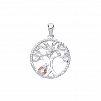 Silver CZ Tree Of Life Pendant