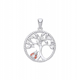 Silver CZ Tree Of Life Pendant