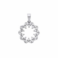 Silver CZ Cutout Circle Pendant