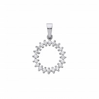 Silver CZ Circle Pendant