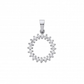 Silver CZ Circle Pendant