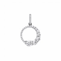 Silver CZ Circle Pendant