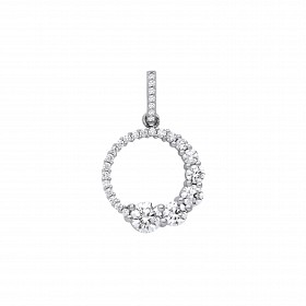 Silver CZ Circle Pendant