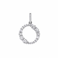 Silver CZ Circle Pendant