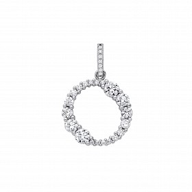 Silver CZ Circle Pendant