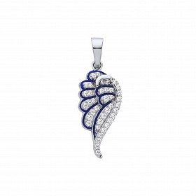 Silver CZ Angel Wing Pendant