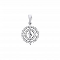 Silver CZ Circle Pendant