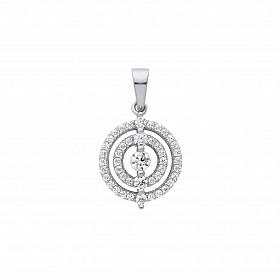 Silver CZ Circle Pendant