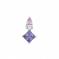 Silver CZ, Light Tanzanite & Light Blue CZ Pendant