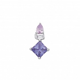 Silver CZ, Light Tanzanite & Light Blue CZ Pendant