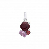 Silver Garnet, Rhodolite & Pink Amethyst CZ Pendant