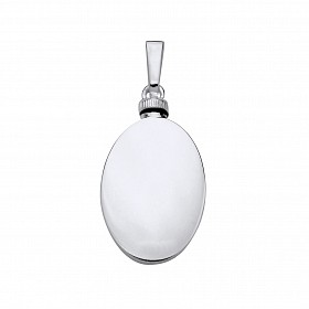 Silver Oval Cremation Urn Pendant