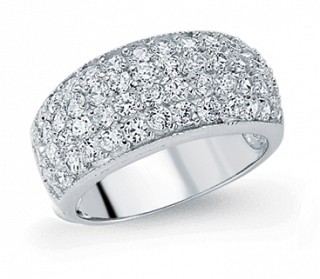 925 Sterling Silver Cubic Zirconia Micro Pave Ring Band