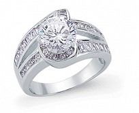 925 Sterling Silver Cubic Zirconia Dress Ring