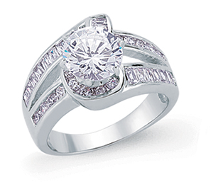 925 Sterling Silver Cubic Zirconia Dress Ring