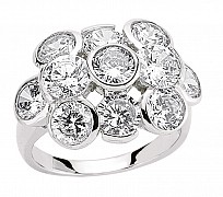 925 Sterling Silver CZ Fashion Dress Ring
