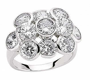 925 Sterling Silver CZ Fashion Dress Ring