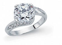 925 Sterling Silver CZ Twist Dress Ring