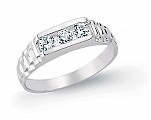 925 Sterling Silver & CZ Bar Kids Ring