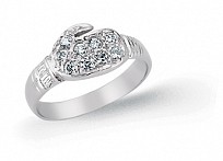 925 Sterling Silver & CZ Boxing Glove Kids Ring