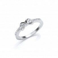 925 Sterling Silver CZ 'Kiss' Upper Finger Ring