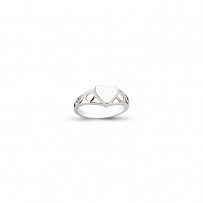 925 Sterling Silver Kids Plain Heart Ring With Cut Out Shoulders