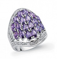 925 Sterling Silver Amethyst Cocktail Ring