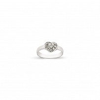 925 Sterling Silver Kids CZ Heart Ring