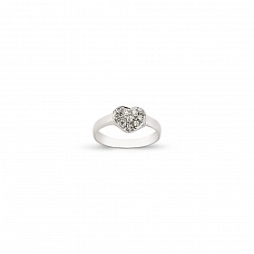 925 Sterling Silver Kids CZ Heart Ring