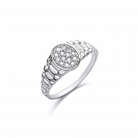 Silver Children's CZ Pavé Ring