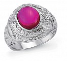 925 Sterling Silver Gents College Ring With A Ruby Stone Centre