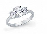 925 Sterling Silver CZ 3 Stone Trilogy Dress Ring