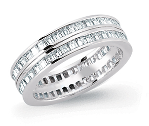 925 Sterling Silver CZ Channel Set Full Eternity Ring