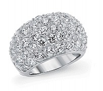 925 Sterling Silver Cubic Zirconia Dome Ring