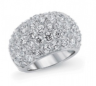925 Sterling Silver Cubic Zirconia Dome Ring
