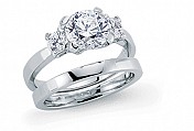 925 Sterling Silver CZ Bridal Set Ring