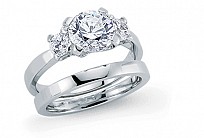 925 Sterling Silver CZ Bridal Set Ring