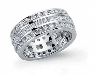 925 Sterling Silver CZ Full Eternity Fashion Ring