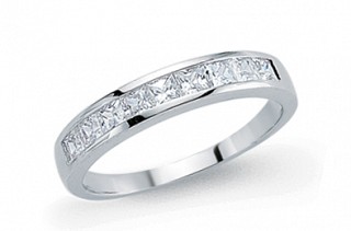 925 Sterling Silver CZ Half Eternity Ring