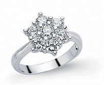 925 Sterling Silver Cubic Zirconia Cluster Ring
