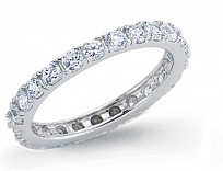 925 Sterling Silver CZ Full Eternity Claw Set Fashion Ring