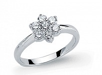 925 Sterling Silver CZ Flower Fashion Ring