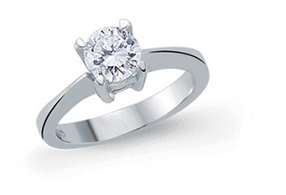 925 Sterling Silver CZ Solitaire Dress Ring