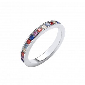 925 Sterling Silver Rainbow Ring