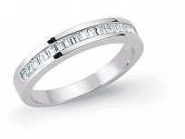 925 Sterling Silver Half Eternity Baguette Cubic Zircinia Ring