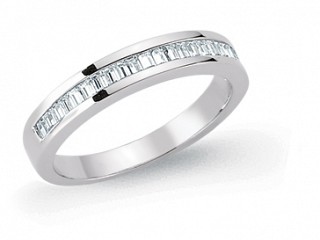 925 Sterling Silver Half Eternity Baguette Cubic Zircinia Ring